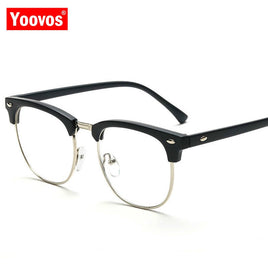 Yoovos Eyeglasses Frames Luxury Glasses Frame Men Brand Design Okulary Men Clear Lens Eyewear Optical Spectacle Metal Eyeglasses