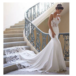 LORIE - Original Mermaid Wedding Dress Sleeves 2024 Vestidos de novia Vintage Lace Sweetheart Neck Bridal Gown Backless Wedding Gowns DIGITAL OFFICE ELECTRONIC