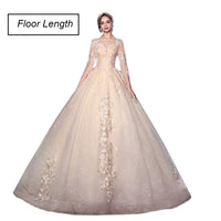 LOVSKYLINE - Original New Luxury Embroidery Wedding Dress With Appliques O-Neck Romantic Long Train Half Sleeves Robe De Mariée 2024 Custom Ball Gown DIGITAL OFFICE ELECTRONIC