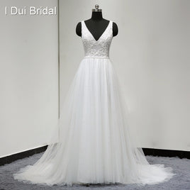 Original Boho Wedding Dresses Vestido De Noiva Real Photo V Neck A line Sexy Bohemia Beach ELS0001 Drop Ship Bridal Gown DIGITAL OFFICE ELECTRONIC