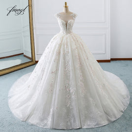 Original Fmogl Vestido De Noiva Princess Ball Gown Wedding Dresses 2022 Appliques Beaded Flowers Chapel Train Lace Bridal Dress DIGITAL OFFICE ELECTRONIC
