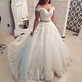 Original Saudi Arabia Off Shoulder Vintage Lace Wedding Dress 2022 Ball Gown Sweetheart Bride Dress Vestido De Noiva Tulle Wedding Gown DIGITAL OFFICE ELECTRONIC
