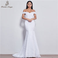 POEMSSONGS - Original real photo new style boat neck beautiful lace wedding dress for wedding Vestido de noiva Mermaid wedding dress DIGITAL OFFICE ELECTRONIC