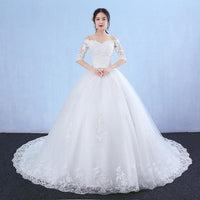 VESHJA DASMES FACTORY STORE - Original Wedding Dress 2024 New Arrival Flowers Butterfly Gelinlik Embroidery Lace Boat Neck Princess Wedding Gowns Vestidos De Novia DIGITAL OFFICE ELECTRONIC