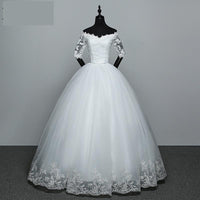VESHJA DASMES FACTORY STORE - Original Wedding Dress 2024 New Arrival Flowers Butterfly Gelinlik Embroidery Lace Boat Neck Princess Wedding Gowns Vestidos De Novia DIGITAL OFFICE ELECTRONIC