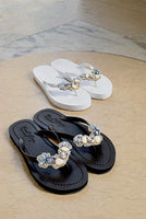 Original Shoes Blue York - Rhinestone Flat Flip Flops Sandal