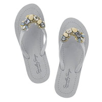 Original Shoes Blue York - Rhinestone Flat Flip Flops Sandal